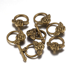 Сплавочные застежка тоггл тибетского стиля X-MLF0026Y-NF