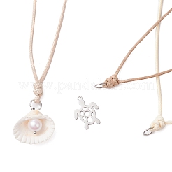 Регулируемое корейское изготовление ожерелья из вощеного полиэстера&nbsp;AJEW-JB01310-02