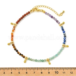 Bracelets de cheville ronds à facettes en améthyste&nbsp;AJEW-AN00882