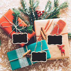 Мини деревянная подвесная дощатая доска HJEW-DR0001-06