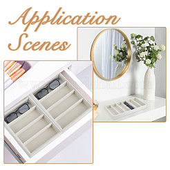 6 bandeja organizadora rectangular de MDF con rejilla&nbsp;CON-WH0110-318B