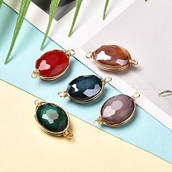 Соединители звеньев стеклянных бусин с жемчужным блеском&nbsp;PALLOY-JF00852