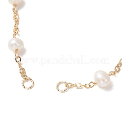 Изготовление браслета из натурального культивированного пресноводного жемчуга с бусинами из латуни и цепочкой-слайдером.&nbsp;AJEW-JB01576