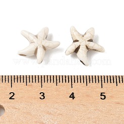 プラスチックビーズ  ジュエリー作りのための  フローラルホワイト  ヒトデ  13.5x13.5x5mm  穴：1.5mm&nbsp;G-V001-001A-1