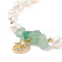 Armband aus Edelsteinsplittern und Perlen&nbsp;BJEW-JB08236