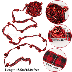 Рождественская лента из полиэстера в клетку тартан длиной 5.5 м для шитья украшений OCOR-SP0001-15