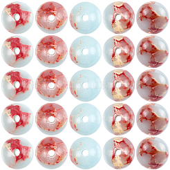 100 шт. синтетические бусины из яшмы цвета аква-терра&nbsp;G-SP0001-34