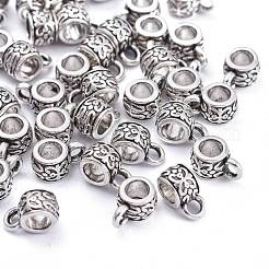 チベット風チャームベイル  保釈ビーズ  カドミウムフリー＆鉛フリー  アンティークシルバー  11x6x7mm  穴：3mm  内径：4mm&nbsp;TIBE-A21167-AS-LF