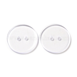 Ronde lucide bouton de chemise 2-trou, bouton de résine, clair, environ 23 mm de diamètre, Trou: 1.5mm, environ 200 pcs / sachet 