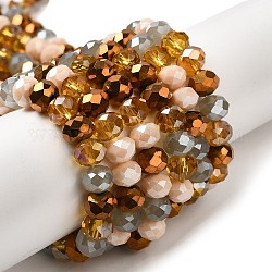 Chapelets de perles en verre, facette, rondelle, burlywood, 8x6mm, Trou: 1mm, Environ 65~68 pcs/chapelet, 15.7~16.1 pouce (40~41 cm)