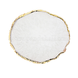 Tappetini sigillanti in resina cerata, per timbro sigillo di cera, ovale con motivo in marmo, bianco, 92x103x7.5mm