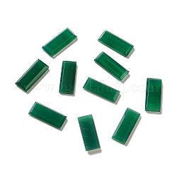 Cabujones de ágata de ónix verde natural teñidos y calentados, Rectángulo, verde, 20x8x3.5mm