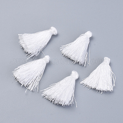 Décorations de pendentif pompon en polyester, blanc, 30~35mm