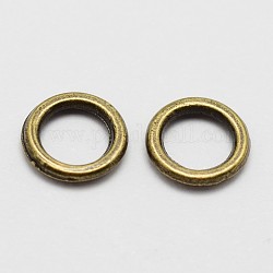Anelli tondi in lega, anelli di salto saldati, anelli di salto chiusi, bronzo antico, 18 gauge, 7x1mm, Foro: 4.5 mm, diametro interno: 4mm