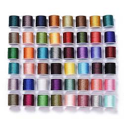 Polyester Braided Metallic Thread, for DIY Braided Bracelets Making and Embroidery, Mixed Color, 0.8mm, 12-Ply, about 27.34 yards(25m)/roll