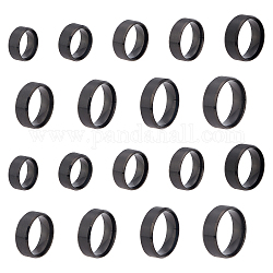 UNICRAFTALE 18Pcs Black Stainless Steel Plain Band Ring 9 Sizes Laser Inscription Blank Finger Ring Metal Hypoallergenic Wedding Classical Ring for Jewerly Making