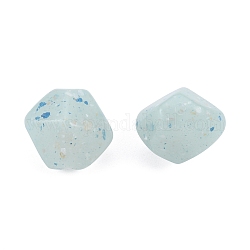 Undurchsichtige Acrylperlen im marmorierten Steinstil, Nuggets, hellblau, 18~19x16.5~17x15.5~16 mm, Bohrung: 1.8 mm