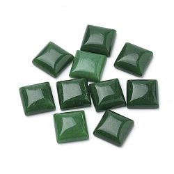 天然石ホワイトジェイドカボション  染め  正方形  濃い緑  12x12x5mm