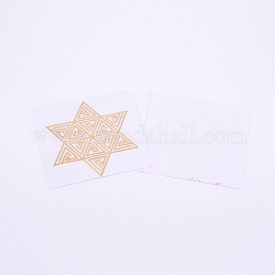 Self Adhesive Brass Stickers, Scrapbooking Stickers, for Epoxy Resin Crafts, Golden, Star of David Pattern, 19x20x0.1mm