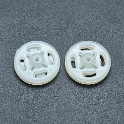 Nylon Snap Buttons, Sew on Press Buttons, 4 Holes, Garment Buttons, Flat Round, White, 18x4.5mm, Hole: 5x1.2mm