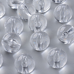 Perles en acrylique transparente, ronde, clair, 20x19mm, Trou: 3mm