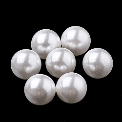 Perles d'imitation en plastique écologique, haut lustre, Grade a, aucun perles de trou, ronde, blanc, 4mm