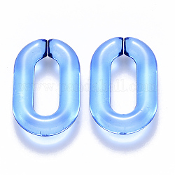 Anneaux de liaison acryliques transparents, connecteurs à liaison rapide, pour la fabrication de chaînes de câble, ovale, bleuet, 31x19.5x5.5mm, diamètre intérieur: 19.5x7.5 mm
