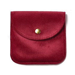 Custodie per gioielli in velluto, borse portagioielli quadrate con chiusura a scatto color oro, per l'orecchino, conservazione degli anelli, rosso, 9.8x9.8x0.75cm