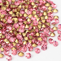 Parte posterior plateada grado a Diamante de imitación de cristal en punta, rosa, 4.9~5mm, aproximamente 720 unidades / bolsa
