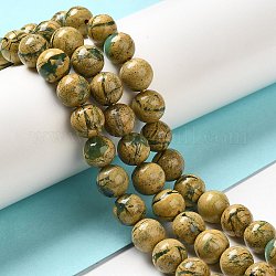 Fili di perline di pietra naturale verdite, grado A +, tondo, 8mm, Foro: 1 mm, circa 50pcs/filo, 16.14'' (41 cm)