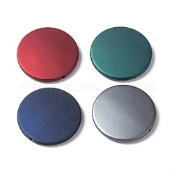 Fili di perline in acrilico gommato, rotondo e piatto, colore misto, 39x6.5mm, Foro: 1.5 mm