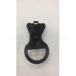 Deslizadores de cremallera de resina cabeza de cremallera, para accesorios de recambio de bolsos y ropa, negro, 76.75x37mm