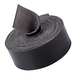 Шнур из искусственной кожи, для одежды, плоский, чёрные, 25x1.8 мм, около 2.19 ярда (2 м) / рулон