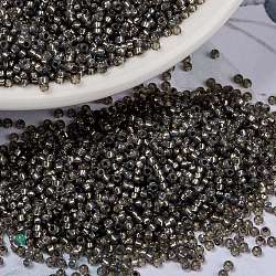 Perles rocailles miyuki rondes, Perles de rocaille japonais, 15/0, (RR650) albâtre gris rustique teinté argenté, 15/0, 1.5mm, Trou: 0.7mm, environ 27777 pcs/50 g