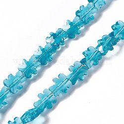 Transparent Electroplate Glass Beads Strands, Faceted, Bear, Deep Sky Blue, 8.5x9.5x4mm, Hole: 1mm, about 80pcs/strand, 25.20 inch(64cm)