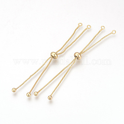 Brass Box Chain Slider Bracelet Making, Golden, 7-1/8 inch(18cm), 1.00mm, Hole: 2.00mm