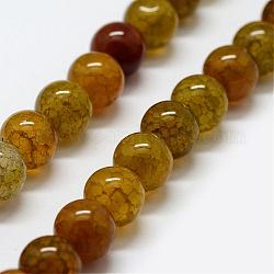 Chapelets de perles veines de dragon en agate naturelle, teints et chauffée, ronde, 6~6.5mm, Trou: 1mm, Environ 63 pcs/chapelet, 15 pouce