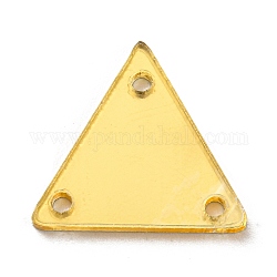 Specchio acrilico triangolo cucito su strass, accessori per abbigliamento, collegamenti multi-strand, oro, 14x16x1.3mm, Foro: 1.2 mm