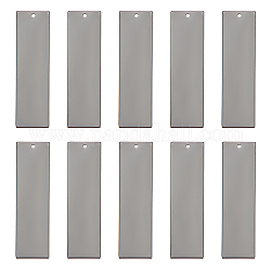 Кулоны из латуни, прямоугольные, металлический черный, 43x11x1 мм, отверстие : 1 мм, 20 шт / коробка