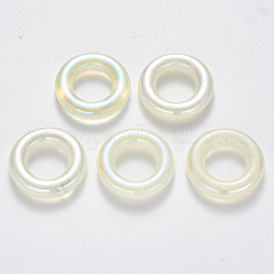 Anneaux de liaison acryliques transparents, de couleur plaquée ab , style de pierres fines imitation, rond, beige, 25x6mm, diamètre intérieur: 12.5 mm