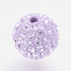 Чешский горный хрусталь бисера, PP9 (1.5~1.6 мм), pave disco бусины, полимерной глины, круглые, 371 _violet, 7.5~8 мм, отверстие : 1.8 мм, 70~75pcs rhinestones / ball.