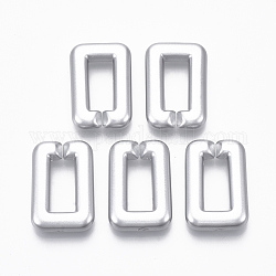 Окрашенные распылением пластиковые соединительные кольца ccb, разъемы для быстрой связи, для изготовления ювелирных крестовинных цепочек, прямоугольные, серебряные, 30x20x5.5 мм, внутренний диаметр: 7.5x17.5 мм