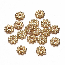 Alloy Daisy Spacer Beads, Flower, Metal Findings for Jewelry Making Supplies, Golden, 5x1.5mm, Hole: 1.8mm