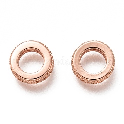 Ciondoli in ottone zirconi chiari micro pavé,  cadmio& piombo libero, placcato di lunga durata, anelli, oro roso, 8x2mm