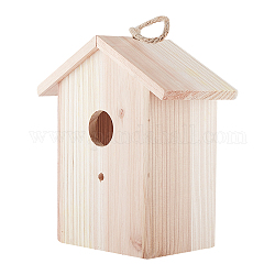 Casa colgante de tinamú de madera de cedro, con el palillo, cuerda de algodón y cúpulas de plástico, burlywood, 205mm