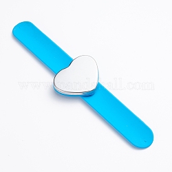 Pulsera de silicona magnética, para sujetar pasadores y clips metálicos, corazón, azul, 9-1/4 pulgada (23.6 cm), 61mm
