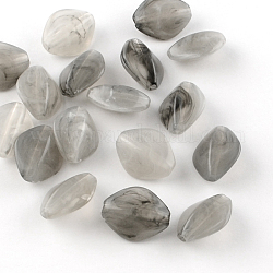 Perles acryliques losanges imitation pierre précieuse, grises , 16.5x13x8mm, Trou: 2mm, environ 700 pcs/500 g