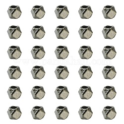 Polyhedron Alloy Finding Beads, Lead Free & Cadmium Free, Gunmetal, 3x3x3mm, Hole: 1mm