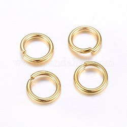 304 Edelstahl offenen Ringe springen, golden, 15 Gauge, 8x1.5 mm, Innendurchmesser: 5 mm