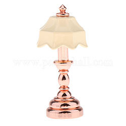 Ornements miniatures de lampe de table en alliage, accessoires de maison de poupée micro paysage, faire semblant de décorations d'accessoires, or rose, 40mm